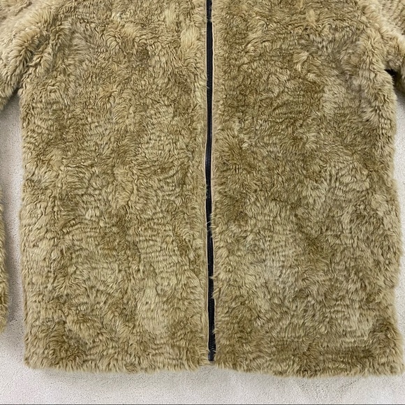 ASOS Women's Beige / Tan Sherpa Cozy Zipper Jacket Teddy Coat Size L - Picture 4 of 10